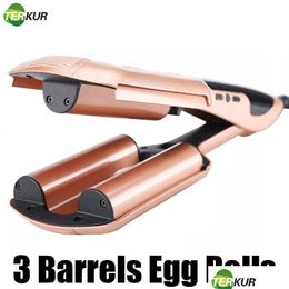 Krultangen 3 Vaten Loempia Professionele Keramische Toermalijn Haarroller Strijkijzer Deep Waver Curler Perm Spalk Styling Tools 230620 D Dheza