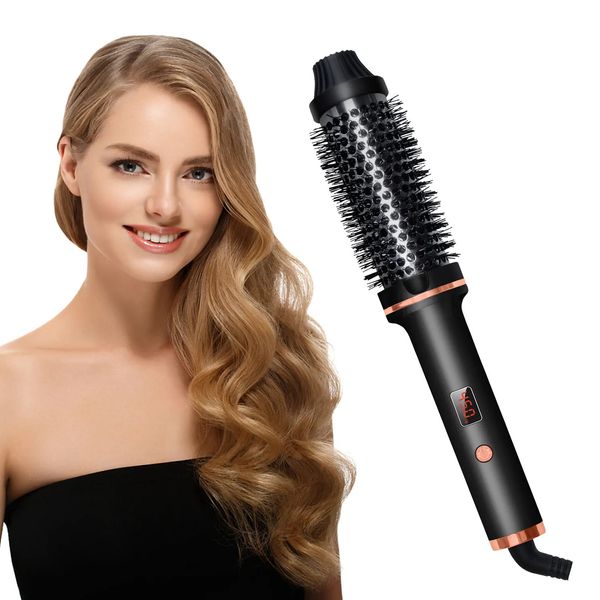 Fers à friser 3 en 1 ionique bigoudi lisseur fer à friser professionnel chauffant brosse de coiffure Anti-brûlure brosse thermique Curl baguette 231021