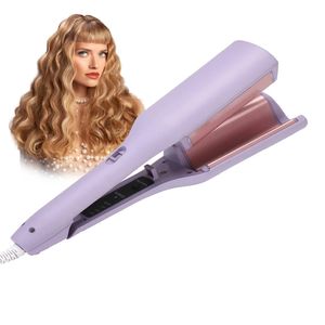 Krultangen 32mm Elektrische Haar Krultang Grote Golf Ijzer Vergrendeling Knop Corrugation Deep Waver Styling Tools Wand 231101