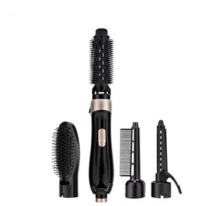 Fers à friser Brosse à air 4 têtes remplaçables Sèche-cheveux Peigne One Step Blower Vent fort Lisseur électrique Rouleau Bigoudi Outils de coiffure 231024