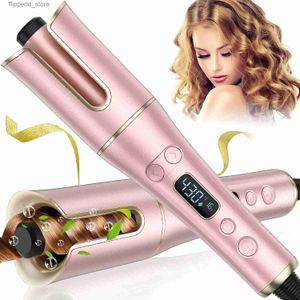 Curling Irons Auto Hair Curler Automatic Curling Fer Wand Rotating Curling Wand LCD Coiffer Coulper Fast Chilage Spin Iron pour les cheveux Styling Q231128