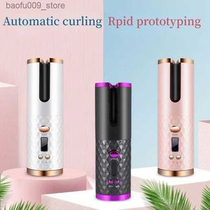 Curling Irons Curler Automatic 3 Options de couleur USB Charge Portable sans fil Rotation Anticourpte Anti-Sompyper Q240425