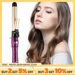 Curling Irons Ckeyin 28 mm Curler Tourmaline Céramique Fast Choufteur Curling Iron LCD Affichage Rotation Rotation Scroll Toole de style Automatique Q240506