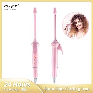 Curling Irons CkeyiN Mini Hair Curling Iron 9mm Curler Wand Professional Curly Tongs Ceramic Electric Salon Styling Tool Small Crimping Iron 231030
