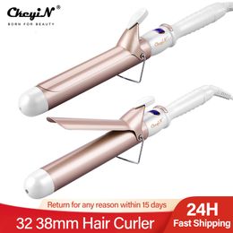 Curling Irons CkeyiN Professional LCD Digital Hair Curler Herramientas de hierro eléctrico Varita Ceramic Styling 32mm 25mm 19mm 230706