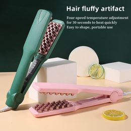 Curling Irons Fluffy Hair Curler Professional Ceramic 3D Grid Volumizer Crimper Corn Perm Splint Flat Styling Tool 230306