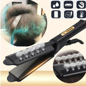 Fers à friser FourGear Réglable Température Céramique Vapeur Cheveux Bigoudi Lisseur Brosse Maison Fer Plat Peigne Outils 230517