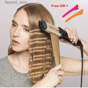 Krultangen Haarcrimper Krultang Keramische crimpers Wavers Curler Wand Snelle verwarming 3 vaten Hair Waver Tools voor alle soorten haar Q231128