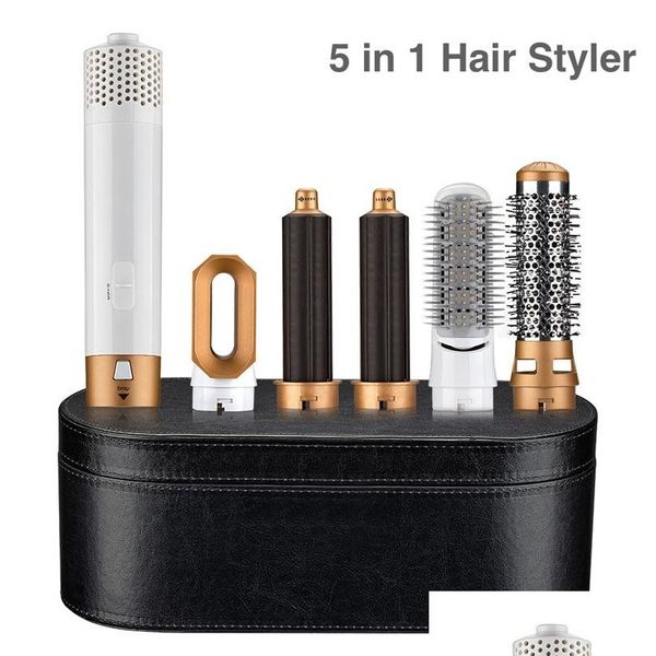 Fers à friser Sèche-cheveux Bigoudi 5 en 1 Fer électrique S Rouleaux avec et brosse à lisser 220624 Drop Delivery Products Care Styling Dhc7L