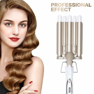 Rizadores Hierro para el cabello Cerámica Triple barril Rizador profesional Wave Waver Herramientas de peinado Styler Wand 231101