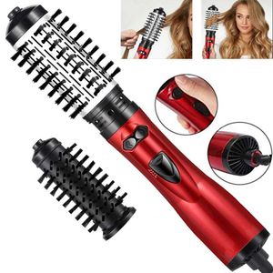 Curling Irons Brush à air chaud 2 Tête remplaçable 360 Rotating Air Flow Lisqueur Curler Hair Hair Dryer Q240506