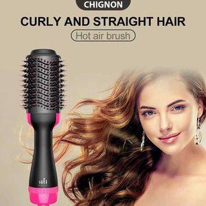 Curling ijzers Hot Air Brush Multifunctionele haardroger Rechter Curler One-Step Comb Professional Salon en Volumetric Ion Q240506