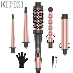 Curling Irons Kipozi Professionnel 5-en-1 Outils de cheveux Instant chauffant Céramic Air Baulles de brosse à air électrique pour femme 221116