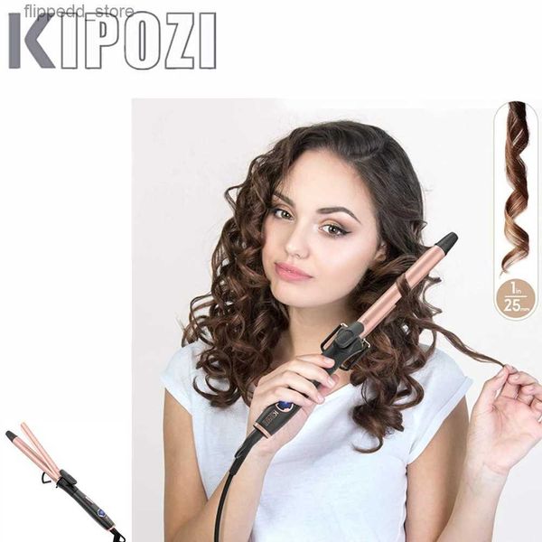 Rizadores KIPOZI Plancha para rizar el cabello profesional 25 mm 30 mm Cabello Calentamiento instantáneo 60 min Auto apagado Seguridad Rizador de cabello LCD Pantalla digital Q231128