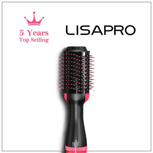 Fers à friser LISAPRO Air Brush One-Step Sèche-cheveux Volumizer 1000W Sèche-cheveux Soft Touch Rose Styler Cadeau Bigoudi Lisseur 231124