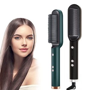 Planchas para rizar Peine de pelo multifuncional Cepillo Alisador de barba Alisado eléctrico Dry Wet Stylers Herramienta de peinado 230602