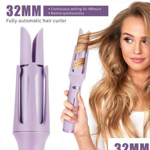 Rizadores Nuevo Matic Rizador de pelo 32 mm Rodillo de cerámica giratorio Profesional Varita de hierro Estilo Drop Entrega Productos Herramientas de cuidado DHXRT