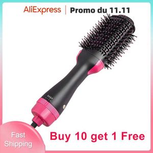 Curling Irons Sèche-cheveux en un pas et volume de volume Brosse à air chaud circulaire 3-en-1 Anti-échelle à ion lisseur Curler Curler Shaper Q240506