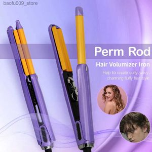 Curling Irons Potlood Flat Iron Mini Rightener en Curler 2-in-1 Ceramic 3D Perm Stick Haarclip voor kort haar Q240425