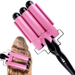 Curling Irons Professional Curly Fer Ceramic Three Barrel Q240506