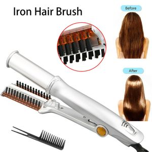 Curling Irons Professional Hair Revaring Iron Roemener Curler Styler 3 In 1 Multi Styling Tool Flat met borstel 230815