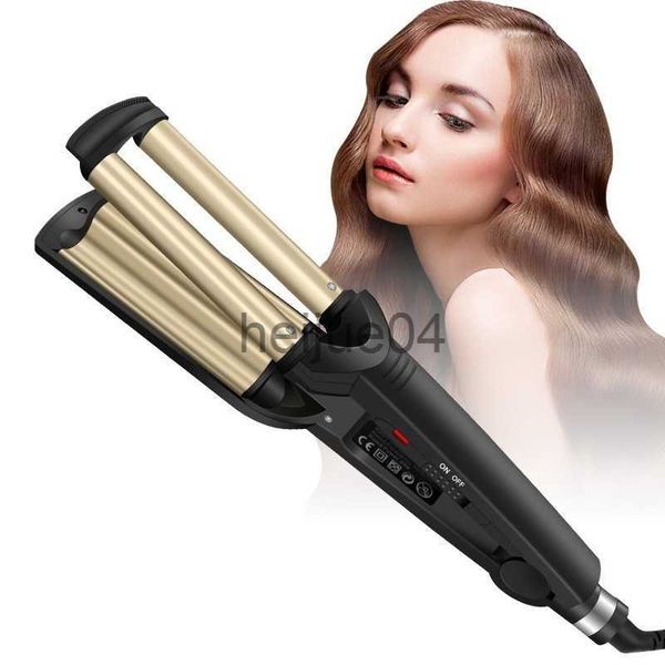 Curling Irons Professional Wave Hair Styler 3 Barriles Big Wave Curling Iron Rizadores de pelo Crimping Iron Fluffy Waver Salon Styling Tools x0721