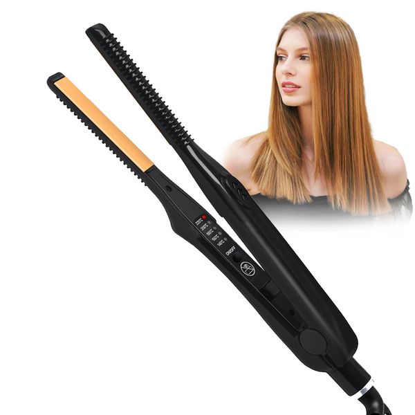 Curling Irons Ultra-Thin Hair Curler 2 en 1 Fonction Hair Saiderener et Crimper 4 Température Céramique Flat Min Mince Style Tool 230811