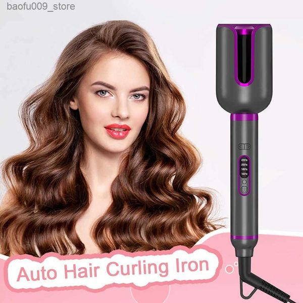 Curling Irons Yiber Rotating Iron Rod Wave Natural Hair Styling Tool Céramique Automatic Electric Repoval Machine For Soins Q240425