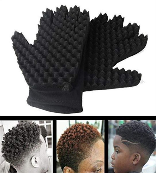 Boucles bobine outil magique vague barbier brosse à cheveux éponge gants pour dreads Afro Locs Curl cheveux Tools5093005