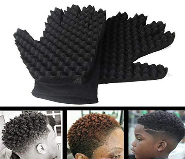 Boucles bobine outil magique vague barbier brosse à cheveux éponge gants pour dreads Afro Locs Curl cheveux Tools3587029