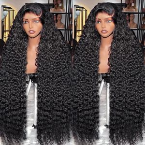 Perruque Lace Frontal Wig brésilienne naturelle bouclée, cheveux naturels, Deep Wave, 13x4, 13x6, 5x5, sans colle, 250%, pour femmes