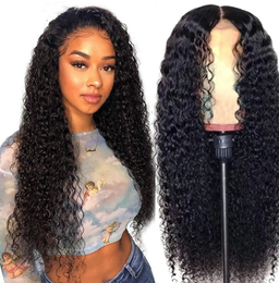 Bouclés 13x4 Lace Front Wig Transparent Deep Curly Wave Brésilien Cheveux Humains Dentelle Fermeture Perruque Pour Les Femmes