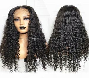Curly 5x5 Silk Top Lace Sluiting Menselijk haarpruiken voor zwarte vrouwen Braziliaans 13x6 kanten pruiken 150 180 Dichtheid Remy Hair Wig4791759