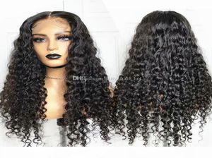Curly 5x5 Silk Top Lace Sluiting Menselijk haarpruiken voor zwarte vrouwen Braziliaans 13x6 kanten pruiken 150 180 Dichtheid Remy Hair Wig5116190