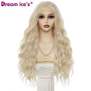 Curly American Fashion Wigs Long European Hair Chemical Fiber Fibre Silk à haute température et couture divisée à la main 55 cm Wig en dentelle teinte de 55 cm