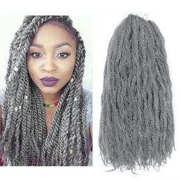 Tressage bouclé Marley Afro crépus cheveux gris doux Crochet cheveux Extensions synthétiques en vrac torsion cheveux