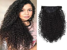 Pince bouclée dans les Extensions de cheveux 3b 3c crépus bouclés pince à cheveux Ins pour les femmes épais doux 8A brésilien Remy cheveux 120g5192432