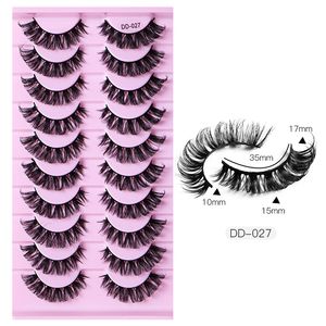 Curly Crisscross Épais 3D Faux Cils Doux Vivid D Curling Fabriqué À La Main Réutilisable Bande Complète Faux Cils Yeux Maquillage Extensions De Cils Sans Greffe