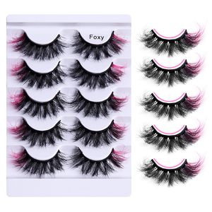 Faux cils en vison de couleur épaisse et bouclés, légers et doux, fabriqués à la main, réutilisables, multicouches, 3D, bande complète, faciles à porter, 8 modèles DHL, extensions de cils