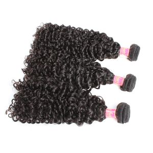 BellaHair 3pcs / lot Bouclés Vague Tisse 100% Cheveux Malaisiens Non Transformés Couleur Naturelle Vierge Trames Humaines