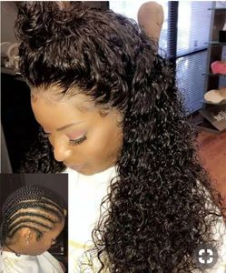 Perruque de fermeture de vague d'eau cheveux humains, 18 pouces bouclés 4x4 perruques avant de dentelle cheveux brésiliens pour les femmes noires diva1 130% densité