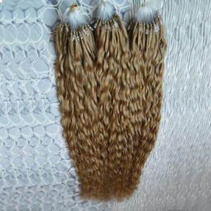 Curly Loop Micro Ring Haar 1G / S 300g / Pack 100% Menselijk Haar Krullend Micro Bead Links Remy Hair Extensions Mix Kleuren