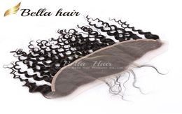 Ferme frontale des vagues bouclées seulement 13x4 oreille frontales en dentelle avec les cheveux brésiliens extensions de cheveux humains Bella Products8506387