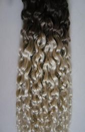 Tejido rizado Tejido de cabello humano 100 g ombre cabello virgen 1b613 dos tonos ombre Extensiones de cabello humano doble trama 1006369