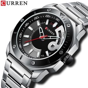 Curren 2020 Nieuwe herenhorloges met roestvrij staal Creative Men's Watches Casual Military Quartz Clock Relogio Masculino T200909