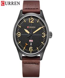 Curren Brand Luxury Casual Military Quartz Watch Men Wallwatch Correa de cuero Calendario Erkek Kol Saati Relogio Masculino1613191