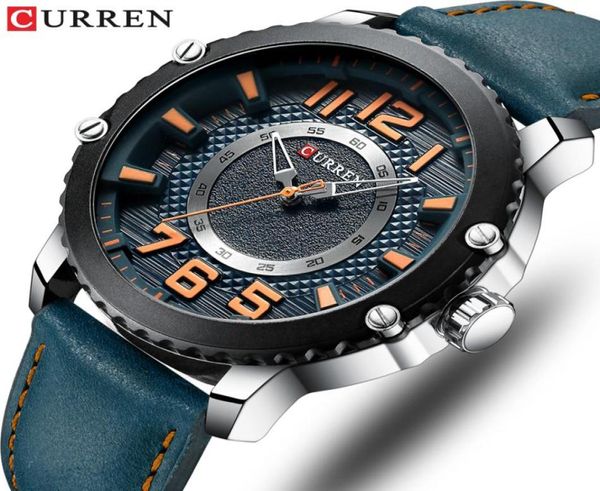 Curren Casual Leather Watch For Men Style Business Quartz Wrists Montreuses RELOJES HOMBRE UNIQUE CHIPON CORLOGNE MODE MALES6519736