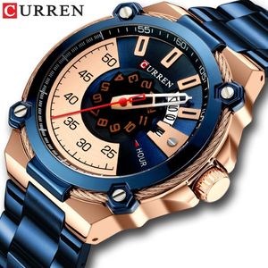 CURREN Design montres montre pour hommes horloge à Quartz mâle mode montre-bracelet en acier inoxydable avec Date automatique casual affaires nouveau Wat298S