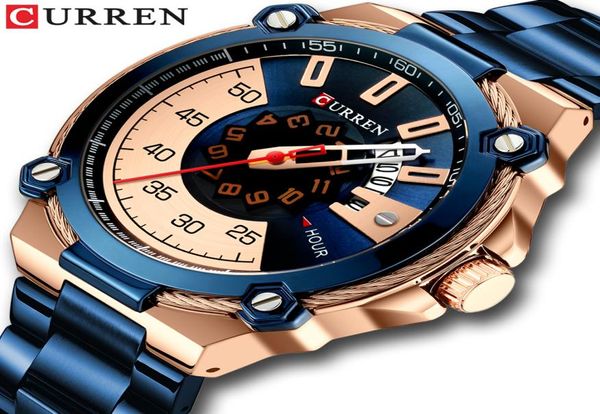 Curren Design Watches Men039s Watch Quartz Clock Male Male Male Fashion en acier inoxydable montre à la date automatique Business NOUVEAU WAT2905505