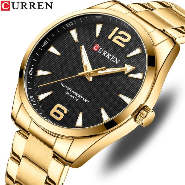 Relojes para hombres de la marca de moda de Curren con manos luminosas con clase de acero inoxidable WRIST MUNCHES para hombres 240425
